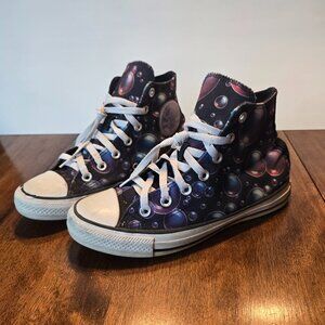 Converse Chuck Taylor All Star Women’s Size 7 Shoes High Black With Bubbles
